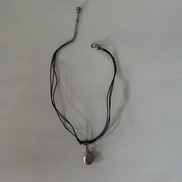 Reversible Amber Stone Pewter Metal Necklace - Picture 2 of 2